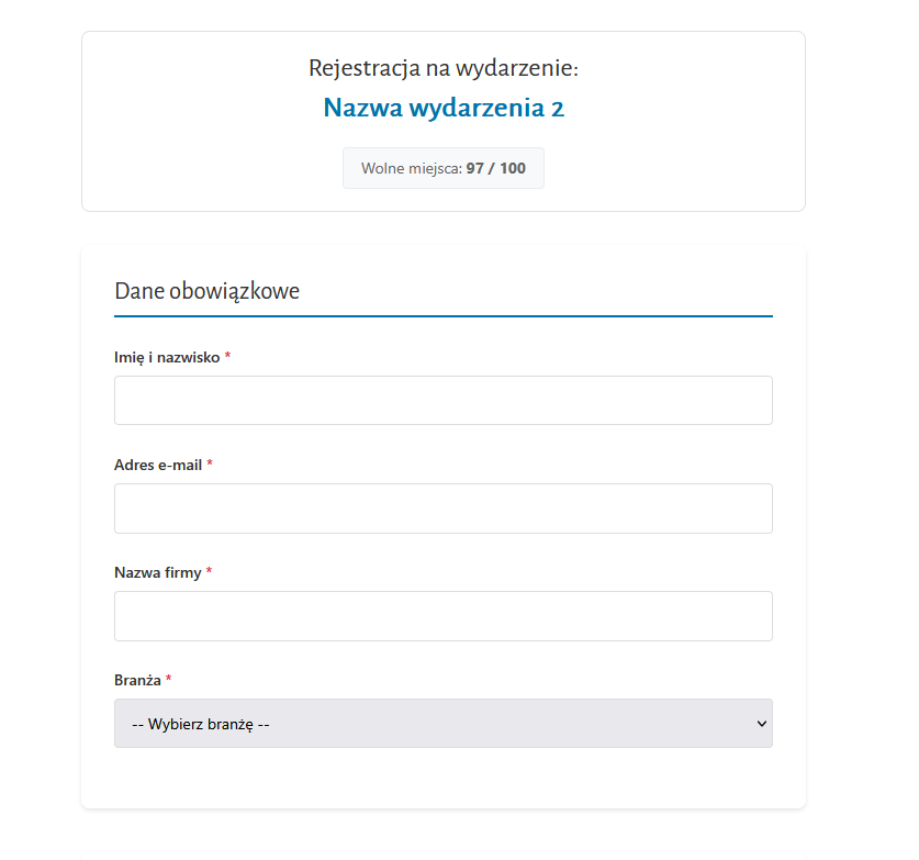 Formularz rejestracji na wydarzenie — dedykowana wtyczka WordPress prestiz.net